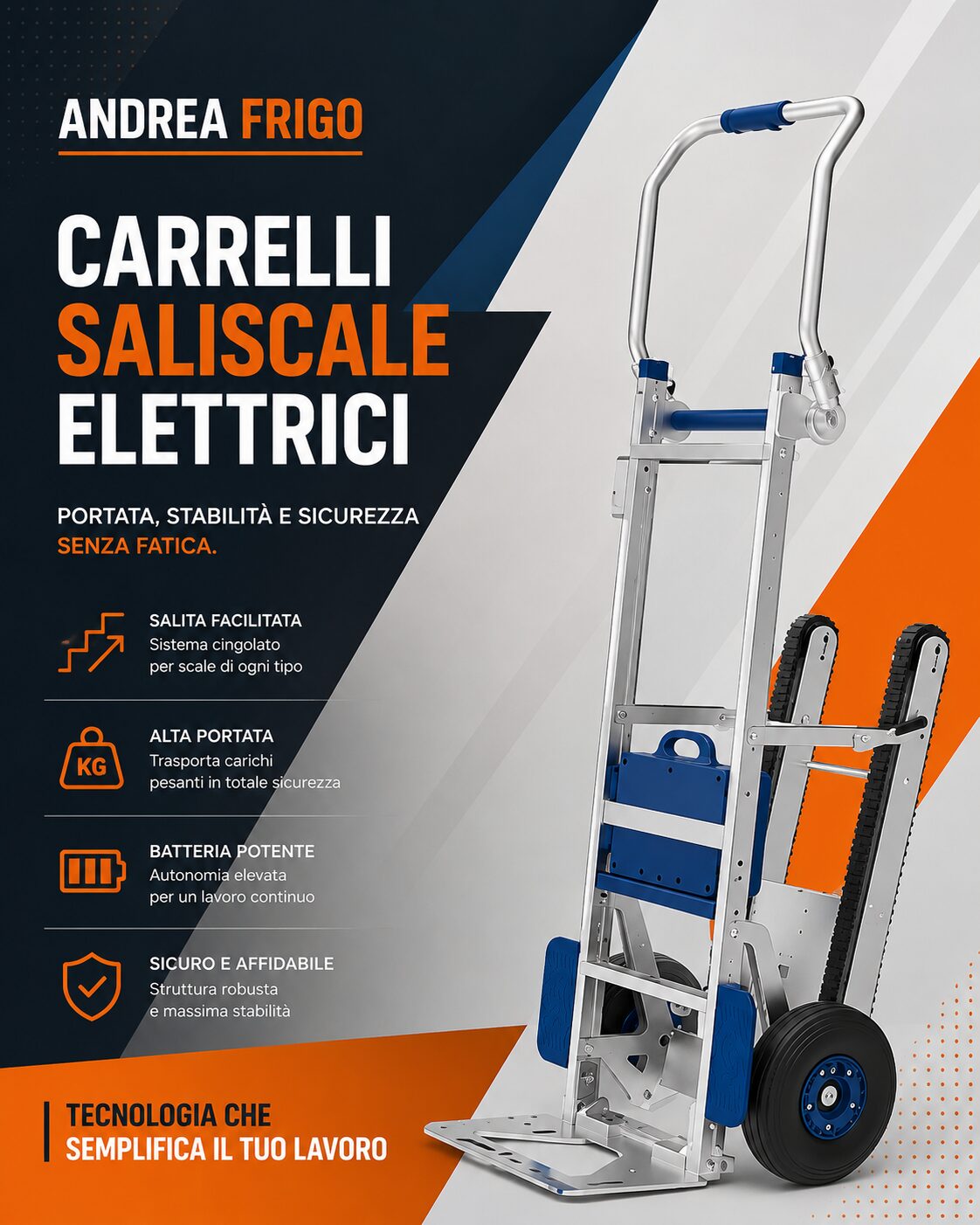 Carrelli saliscale elettrici XTO per movimentazione professionale su scale