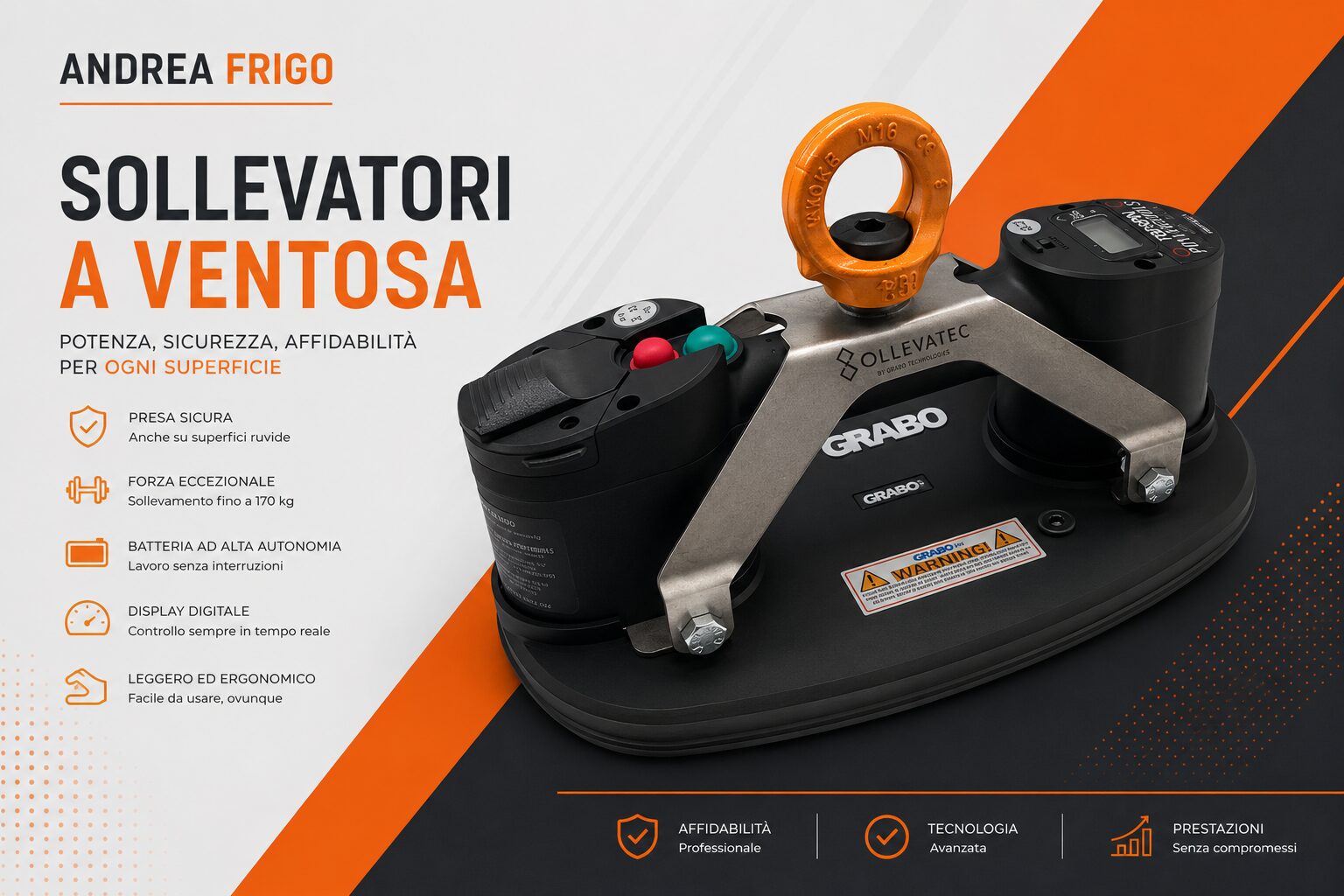 Sollevatori a ventosa professionali GRABO per ogni superficie